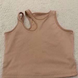 Tan Ribbed Tank Top